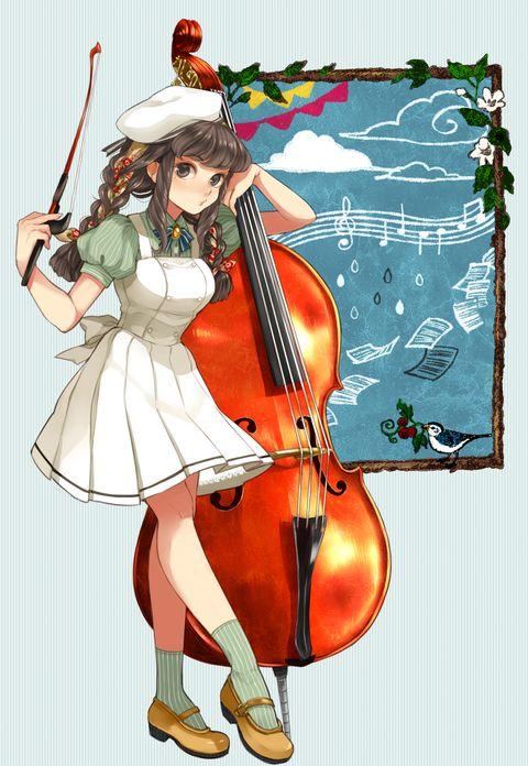 图片 女孩低音提琴卡通弹低音提琴的人漫画低音提琴图片卡通低音提琴