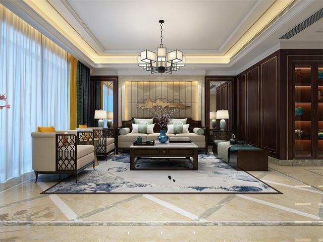 杭州中梁百悦城120方新中式风格装修效果图