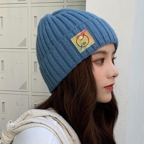 韩国学院风毛线帽子女潮针织帽保暖帽秋冬休闲百搭甜美帽青戈