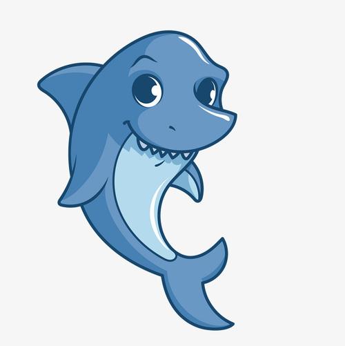 可爱卡通手绘蓝色鲸鱼波浪帆船夏天小清新