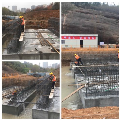 k0 910盖板涵第一节涵身及台帽钢筋绑扎施工.人工:4人