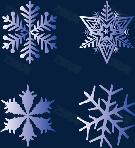 万素网 免抠元素 其他 蓝色可爱雪花矢量漫天飞雪素材 编号3158625