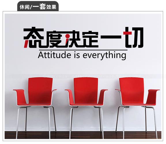 态度决定一切青春励志办公室文化墙墙贴玻璃贴纸装饰板报公司企业