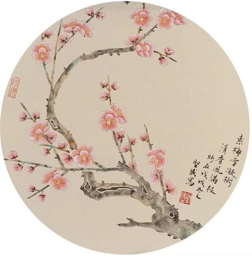 073,十二幅团扇:常见的几种花,画得很温文尔雅清丽怡人