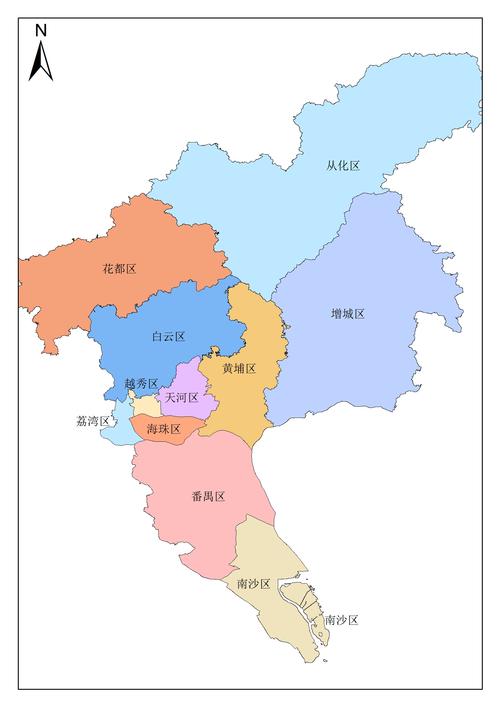 广州最新行政区划shp格式(镇级)