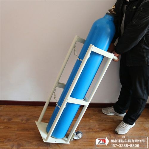 可移动式气瓶固定支架_带侧轮有扶手的氧气瓶固定架_钢瓶防倾倒架