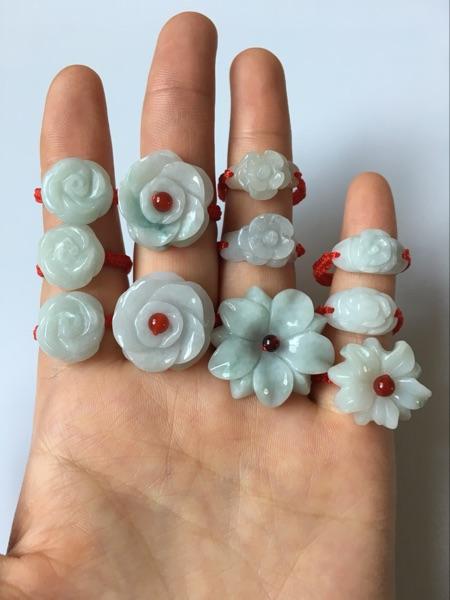 玉石戒指女 天然翡翠