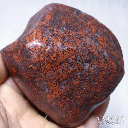 炫彩奇石,红伊丁"玉化红伊丁陨石"原石,"黑金刚天宝陨石原石",鸡血红