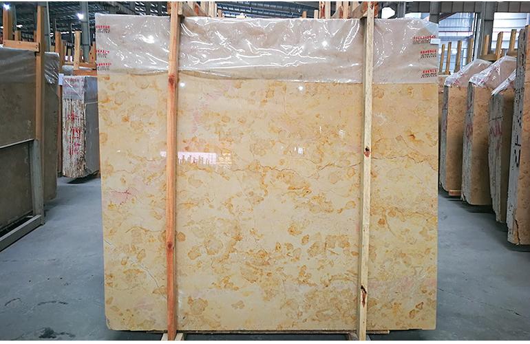 天然金玫瑰黄色大理石材欧式背景墙浮雕刻花壁炉家具桌面台