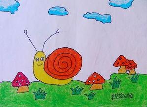 小蜗牛四季简笔画
