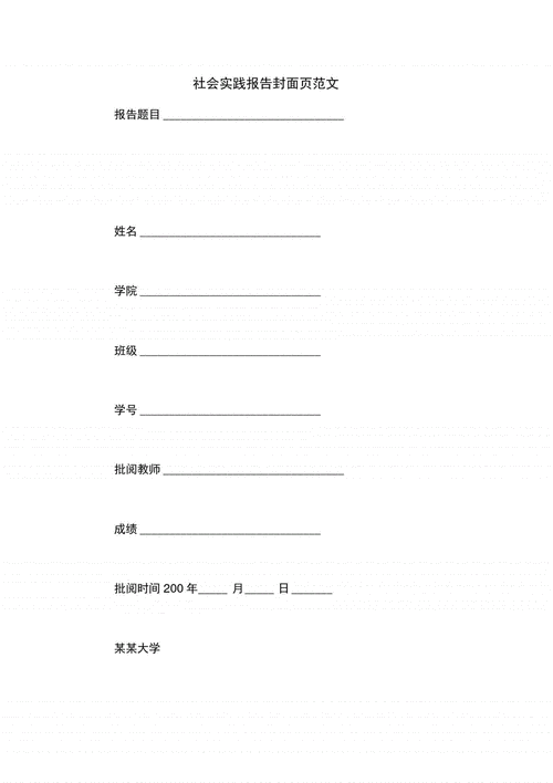 社会实践报告封面页范文.pdf 4页