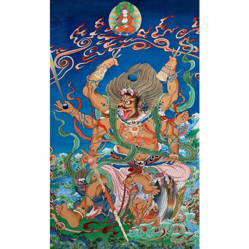 藏传佛教唐卡 大黑天之二 装饰字画 文化礼品