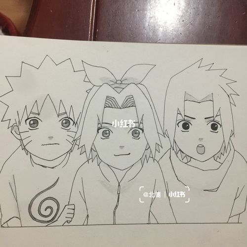 火影忍者手绘 七班_火影忍者_手绘_人文_绘画