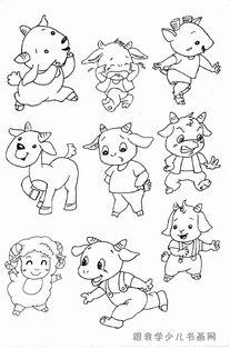 动物的不同表情简笔画