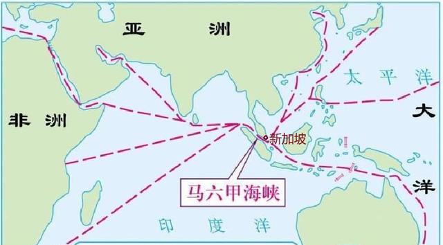 马六甲海峡航线示意图