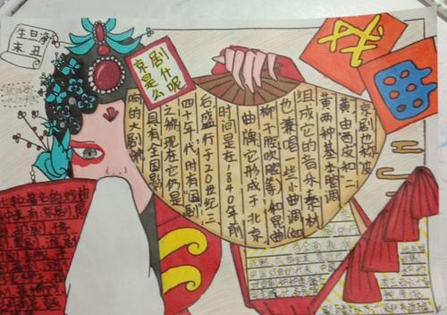 曾都区文峰学校小学部寒假社会实践之戏曲手抄报