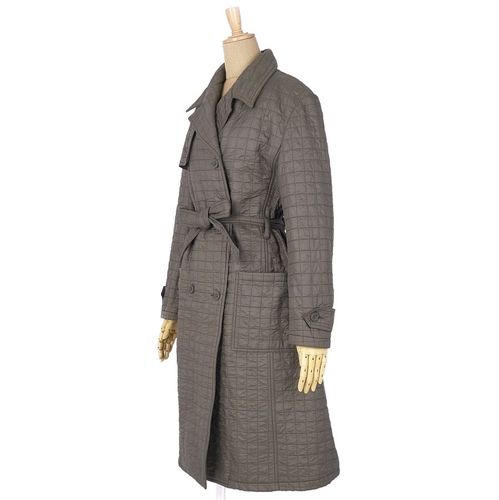 vintage芬迪fendi jeans绗缝双排扣有腰带的短外衣背后起毛女士意大利