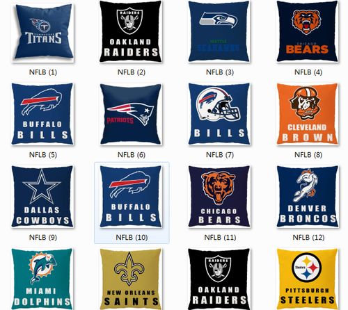 外贸美国职业橄榄球队nfl标志棉麻球迷抱枕套酒吧会所沙发抱枕