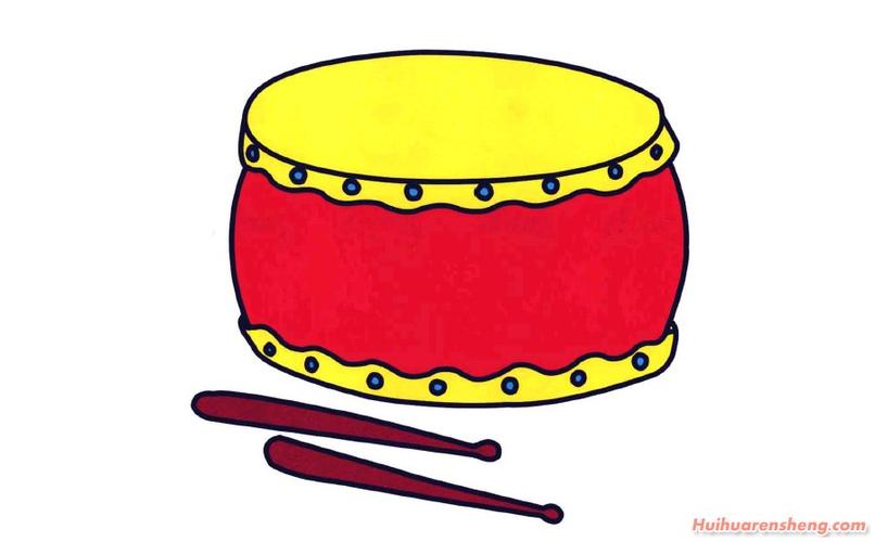 鼓简笔画画法鼓简笔画分步骤详解