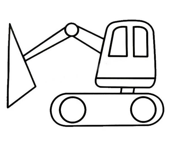 挖掘机简笔画