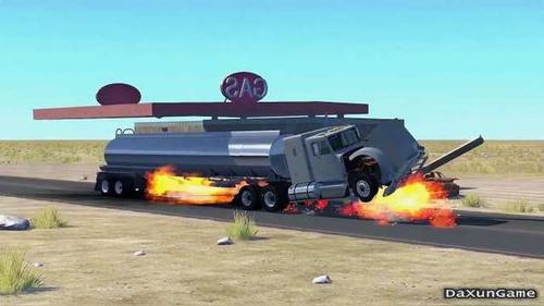 车祸模拟器:摩托车在高速情况下紧急制动,很容易翻车啊