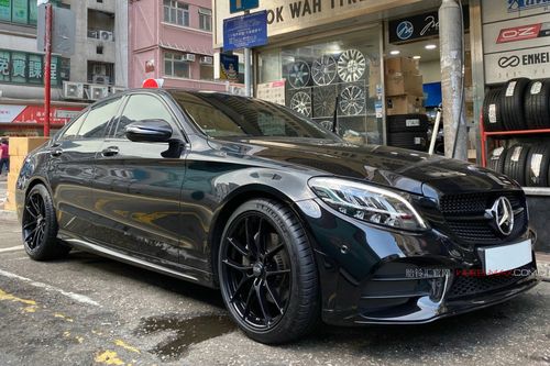 奔驰c级安装意大利进口oz轮毂leggera hlt亮黑