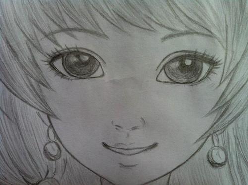 铅笔画 素描 女孩