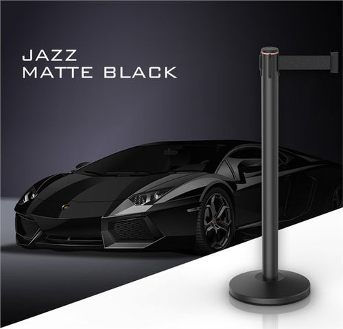 浙江一米线厂家写字楼爵士亚光黑伸缩带礼宾栏批发|金