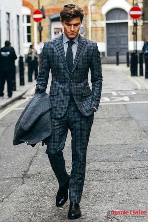 西装笔挺 男装周街拍