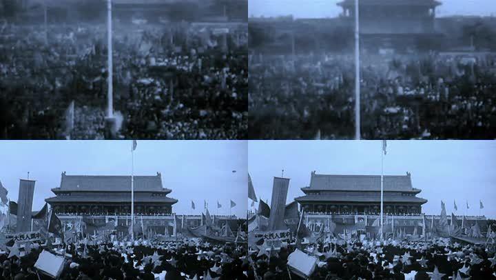 1949年升旗仪式_1920x1080_高清视频素材下载(编号:)