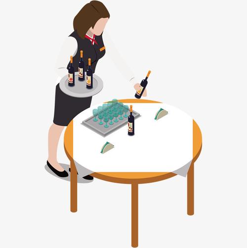 一个正在倒酒的服务员