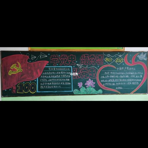 学党史 颂党恩 纪念建党100周年黑板报_黑板报_文化