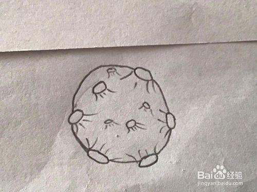 原始凹凸月球 简笔画 详细绘画步骤教程!