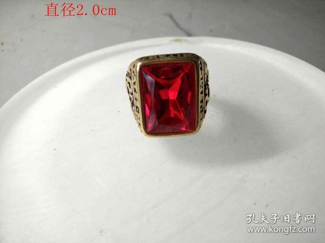 清代天然红宝石戒指254
