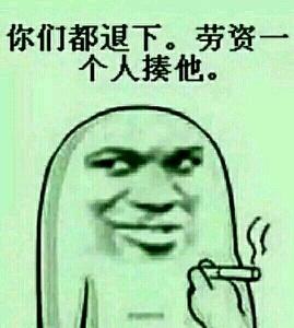 你们都退下,劳资一个人揍他!_劳资_退下_你们表情