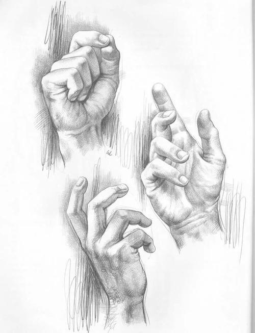 每根手指之间的折叠关系下面是手绘板画手的步骤,和素描的基本原理是