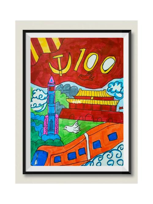 爱国爱党主题画_潮流_插画_艺术_潮流_潮流艺术_潮流