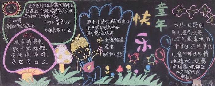 初中生六一儿童节黑板报图片