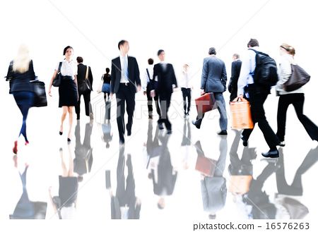 图库照片: business people rush hour walking commuting concept