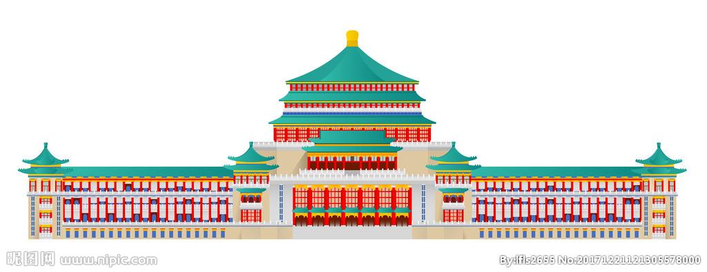 重庆人民大礼堂ai设计素材图片