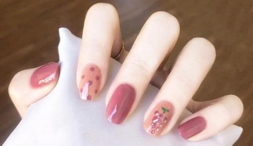 夏日冰透紫色系绘波点葡萄可爱美甲花样