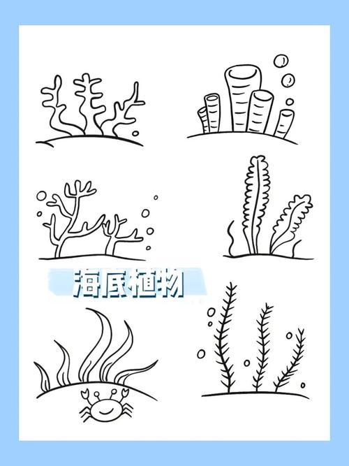 简笔画|海底植物 7/100_简笔画_海草_文化_绘画