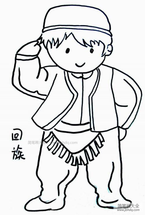 回族服装女装简笔画