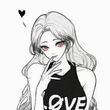 黑白高冷卡通女生头像