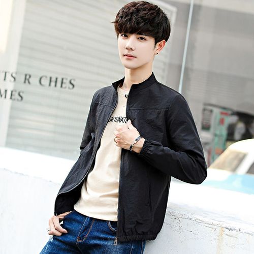les小码男装矮个子纯色衣男韩版修身s号xs码薄款夹克小码外套