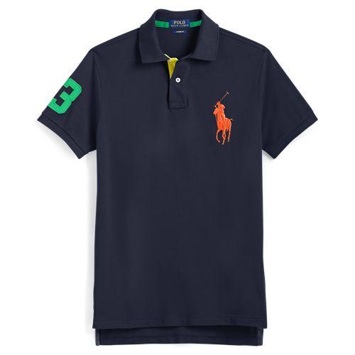 拉夫劳伦ralph lauren custom slim棉制网孔透气polo