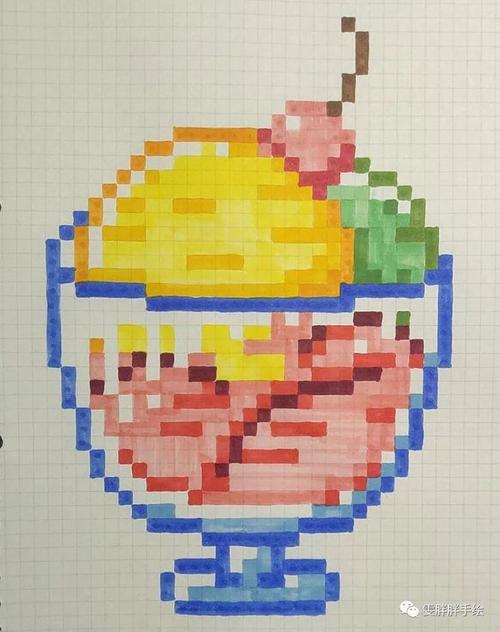 夏天到了～给大家奉上甜甜的,清凉的像素画