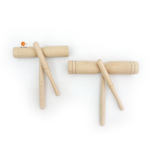 蒙氏教具蒙生蒙台梭利 奥尔夫音乐 儿童乐器 榉木原木无漆 双响筒