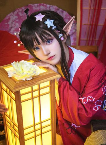 cosplay《凹凸世界》凯莉,柔美可人的和服美少女,温婉