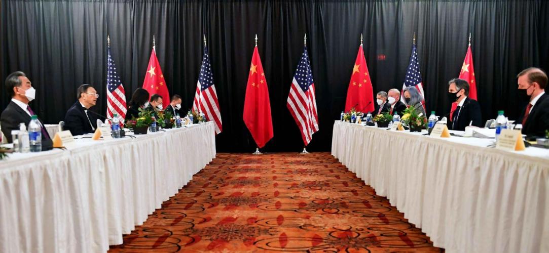 图为中美阿拉斯加会谈